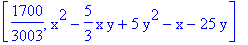 [1700/3003, x^2-5/3*x*y+5*y^2-x-25*y]
